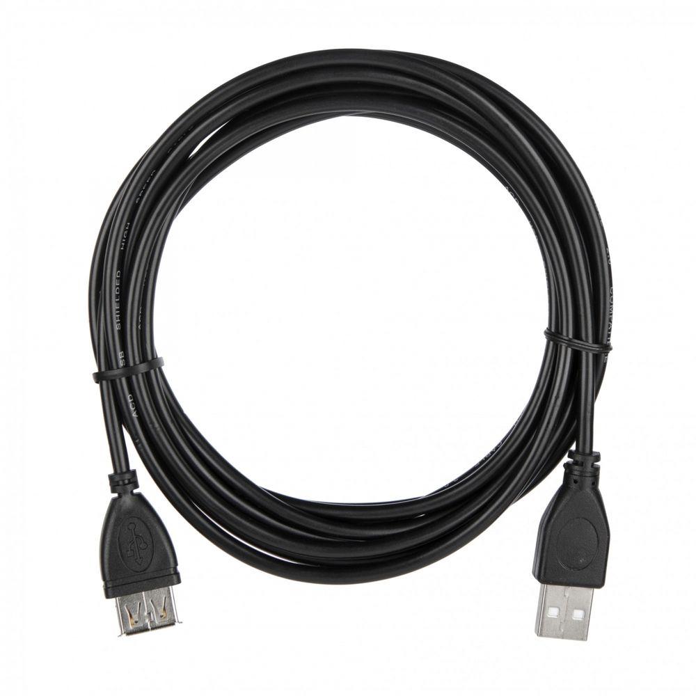 Кабель ACD ACD-U2AAF-30L, USB 2.0 A male — A female, экранированный, 3 м, чёрный