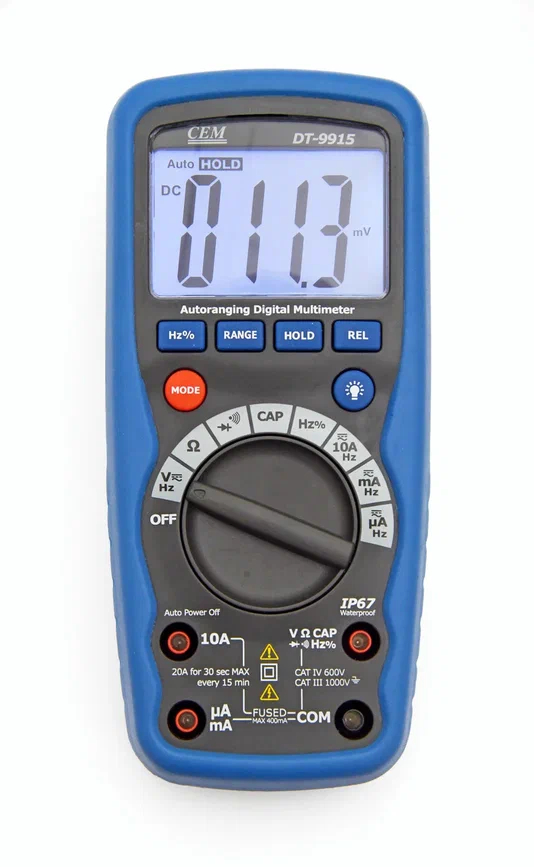 Мультиметр CEM DT-9915, 1000 В AC/DC, 10 А, 40 МОм, 200 мкФ
