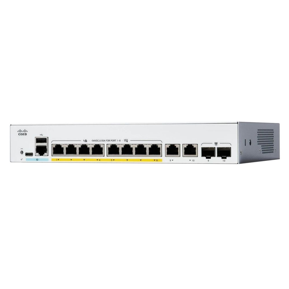 Коммутатор CISCO Catalyst C1300-8T-E-2G, 8×1GbE + 2×Combo RJ45/SFP, L3, управляемый
