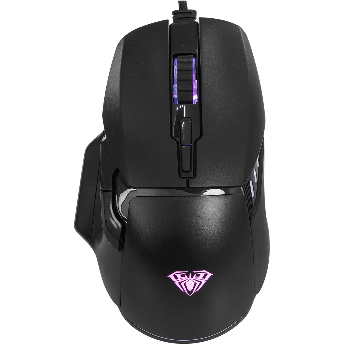 Мышь AULA F815, проводная USB-A, 12800 DPI, подсветка, чёрная