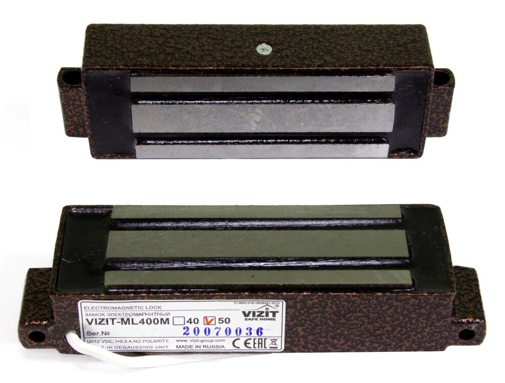 Замок электромагнитный Vizit VIZIT-ML400М-40-50-4, накладной, 400кг, 12DC