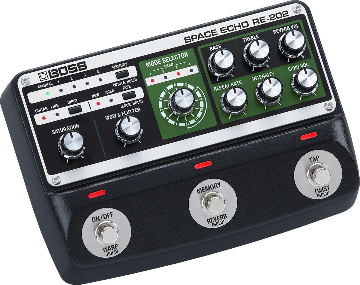 Педаль эффектов Boss RE-202 Space Echo, эхо/дилей, 9 В