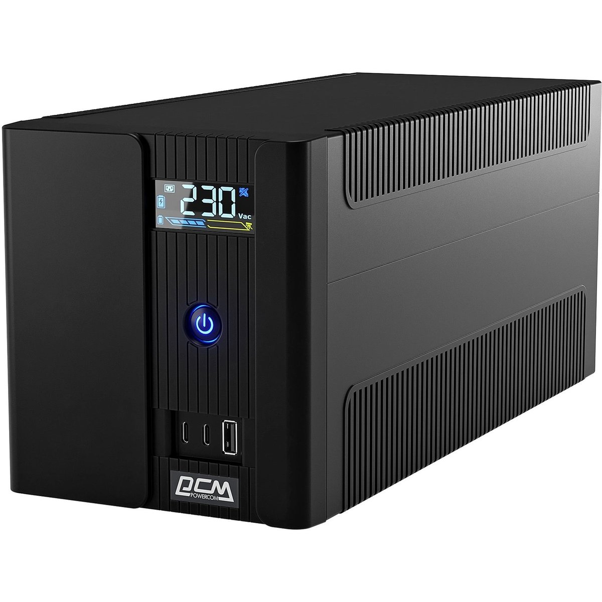 ИБП Powercom Raptor Plus RPT1600IULCD, 1600 ВА/960 Вт, LCD, 6×C13