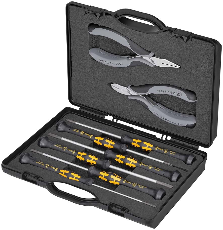 Набор инструментов KNIPEX KN-002018ESD, 7 предметов, для электроники
