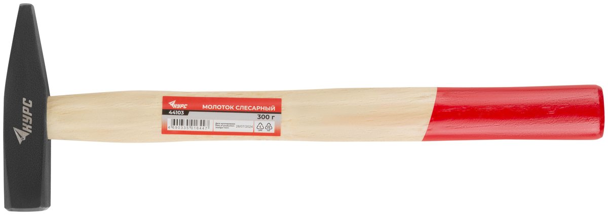 Молоток слесарный FIT 44103, Оптима, 300 г, деревянная ручка