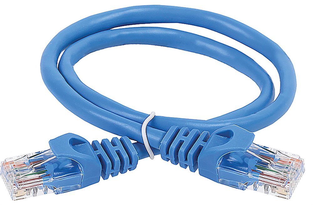 Патч-корд ITK PC03-C5EUL-1M, U/UTP кат.5e, RJ-45–RJ-45, LSZH, 1 м, синий