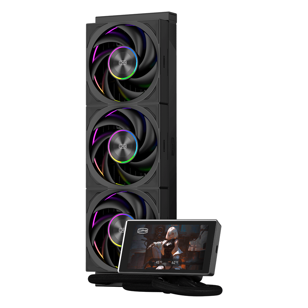 Система охлаждения PcCooler DT360 Max ARGB Display BK, 360 мм, 3×120 мм, TDP 300 Вт