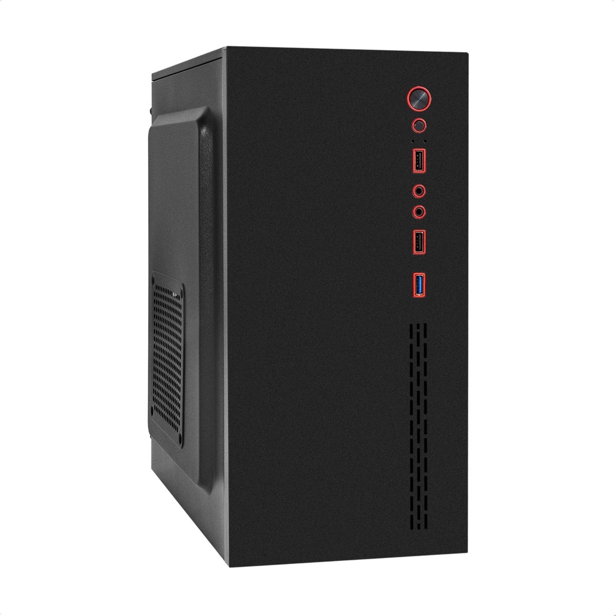 EX299262RUS Корпус Minitower ExeGate BAA-403U-UNS450 формата mATX с блоком питания UNS450 и вентилятором 12 см, 2 порта USB, 1 порт USB3.0, разъем HD Audio, черный