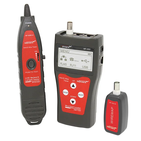 Тестер кабельный Noyafa NF-300, RJ-45/RJ-11/BNC/USB, LCD