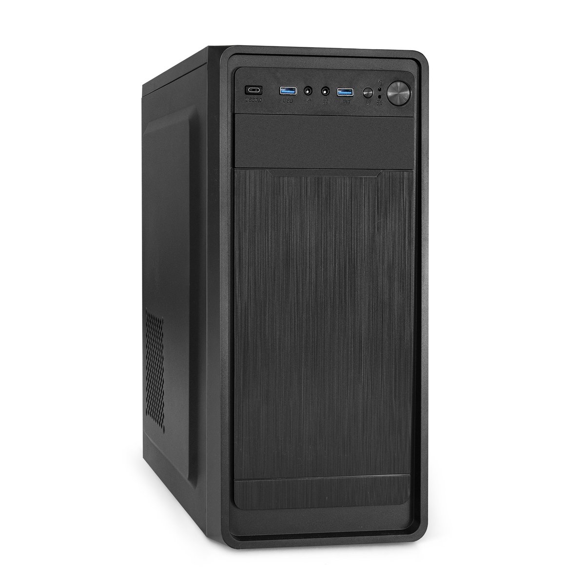EX299360RUS Корпус Miditower ExeGate XP-332UC-UNS500 ATX с блоком питания UNS500 и вентилятором 12 см, 2 порта USB 3.0, 1 порт Type-C, аудиоразъемы, черный