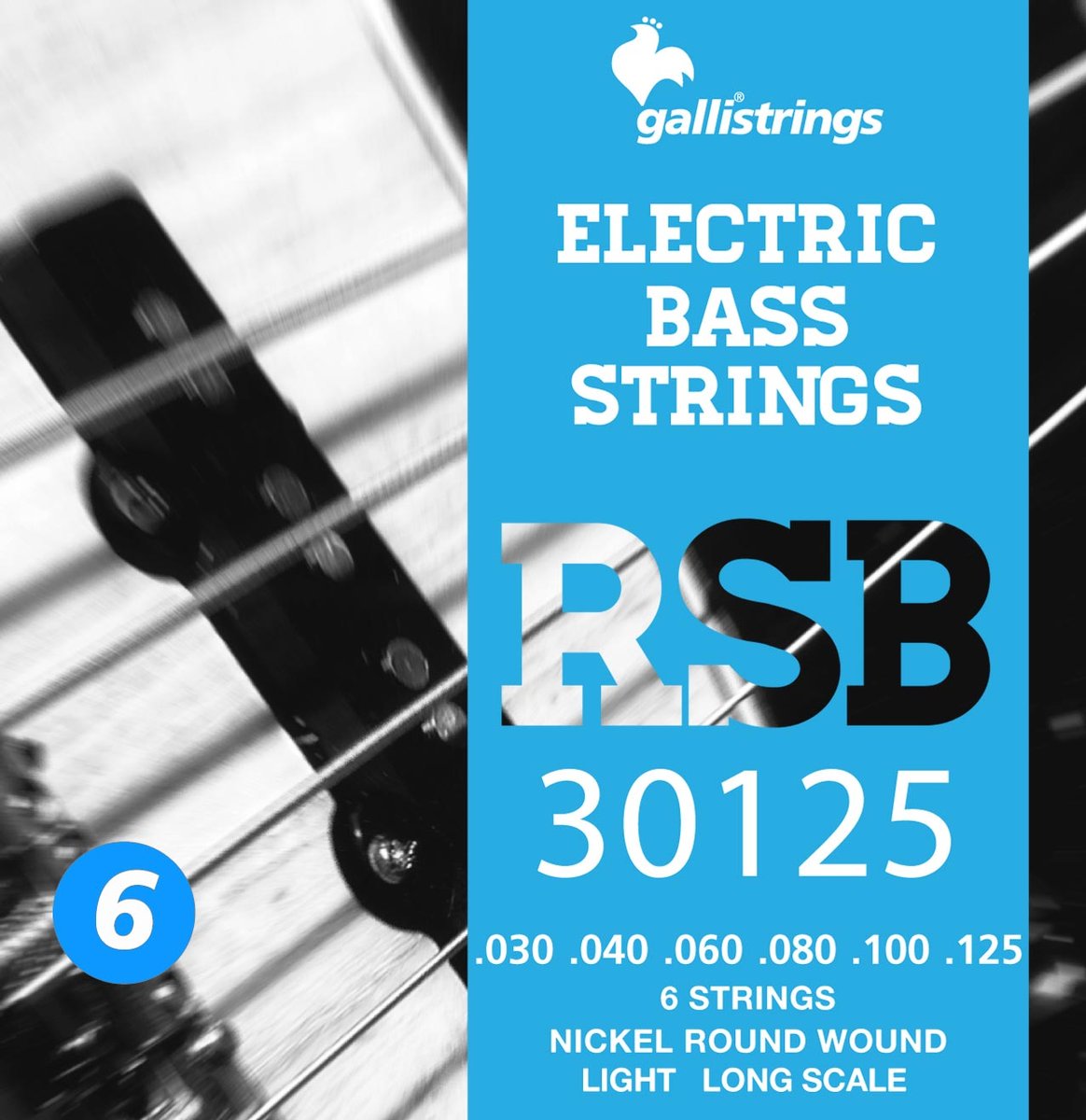 Комплект струн GALLI STRINGS RSB30125, 6-струнная бас-гитара, 30-125