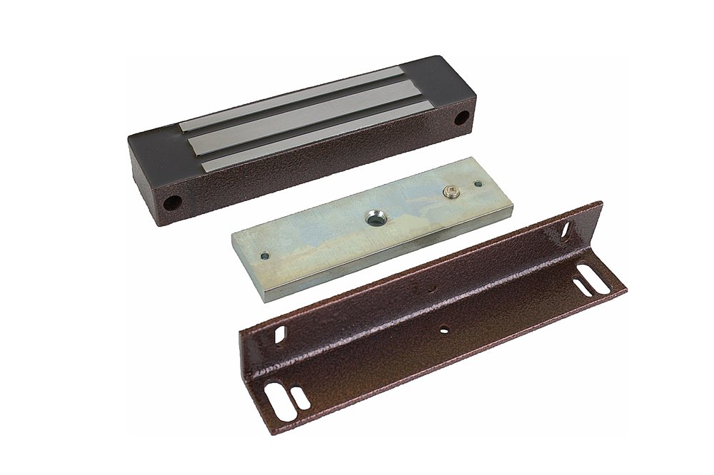 Замок электромагнитный AccordTec ML-295KB с уголком, 300 кг, 12V DC, коричневый