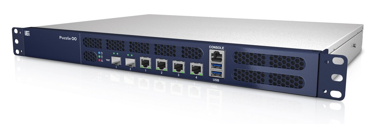 Стоечный компьютер IEI PUZZLE-M801-A1/8G, 1U, 8 ГБ RAM, 256 ГБ SSD, 4×1GbE + 2×10GbE SFP+