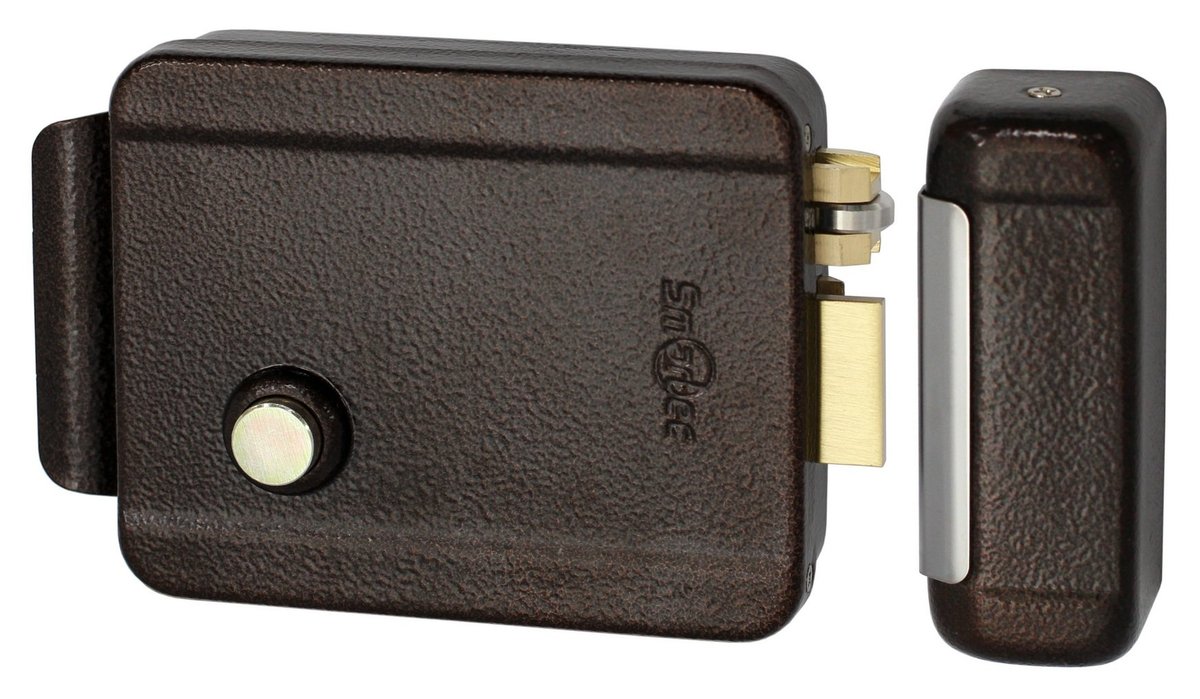 Замок Smartec ST-RL073DI-BR, электромех., накладной, НЗ, DIN, коричневый