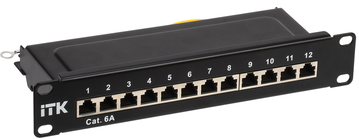 Патч-панель ITK PP12-1UC6AS-D05-10, 10", 12 портов, кат.6A STP