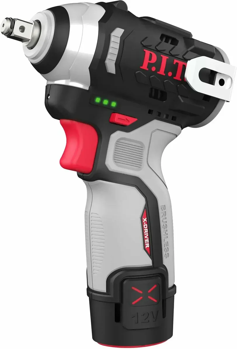 Гайковерт P.I.T. PIW12K-120A/1, аккумуляторный, 12В, 120Нм, 3/8", 1×2Ач