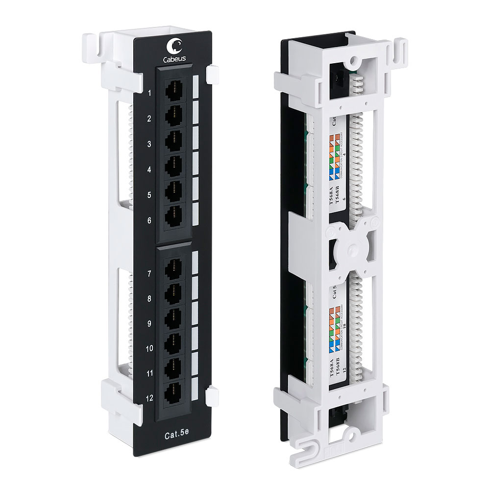 Патч-панель Cabeus PL-12-Cat.5e-WL-Dual IDC, 12×RJ45, Cat.5e, настенная