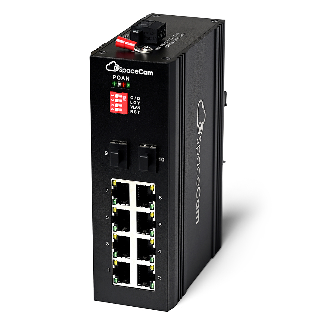 Коммутатор SpaceCam SC-I-8GP-240-2G(A), 8×PoE, 2×SFP, 240Вт