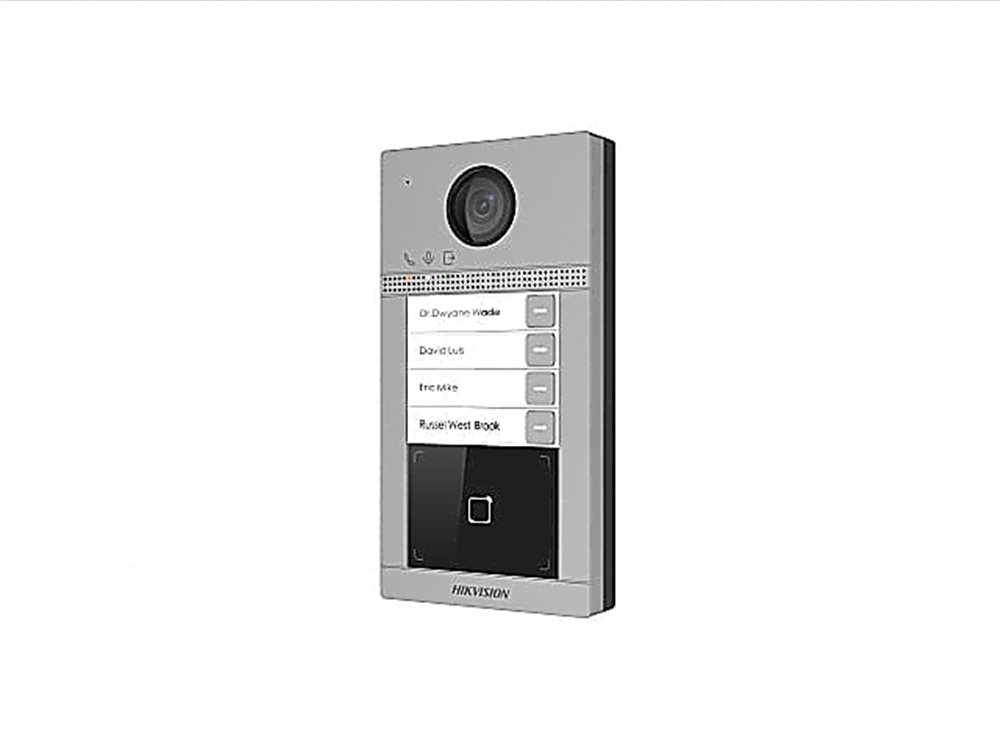 Вызывная панель Hikvision DS-KV8413-WME1(C)/Flush, IP, 2 Мп, 4 абонента, Wi-Fi, PoE