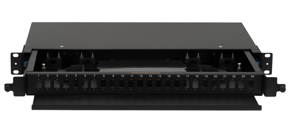 Оптический кросс NIKOMAX NMF-RP08LCUM2-TS-P1-1U-BK, 1U, 8×LC/UPC, MM OM2