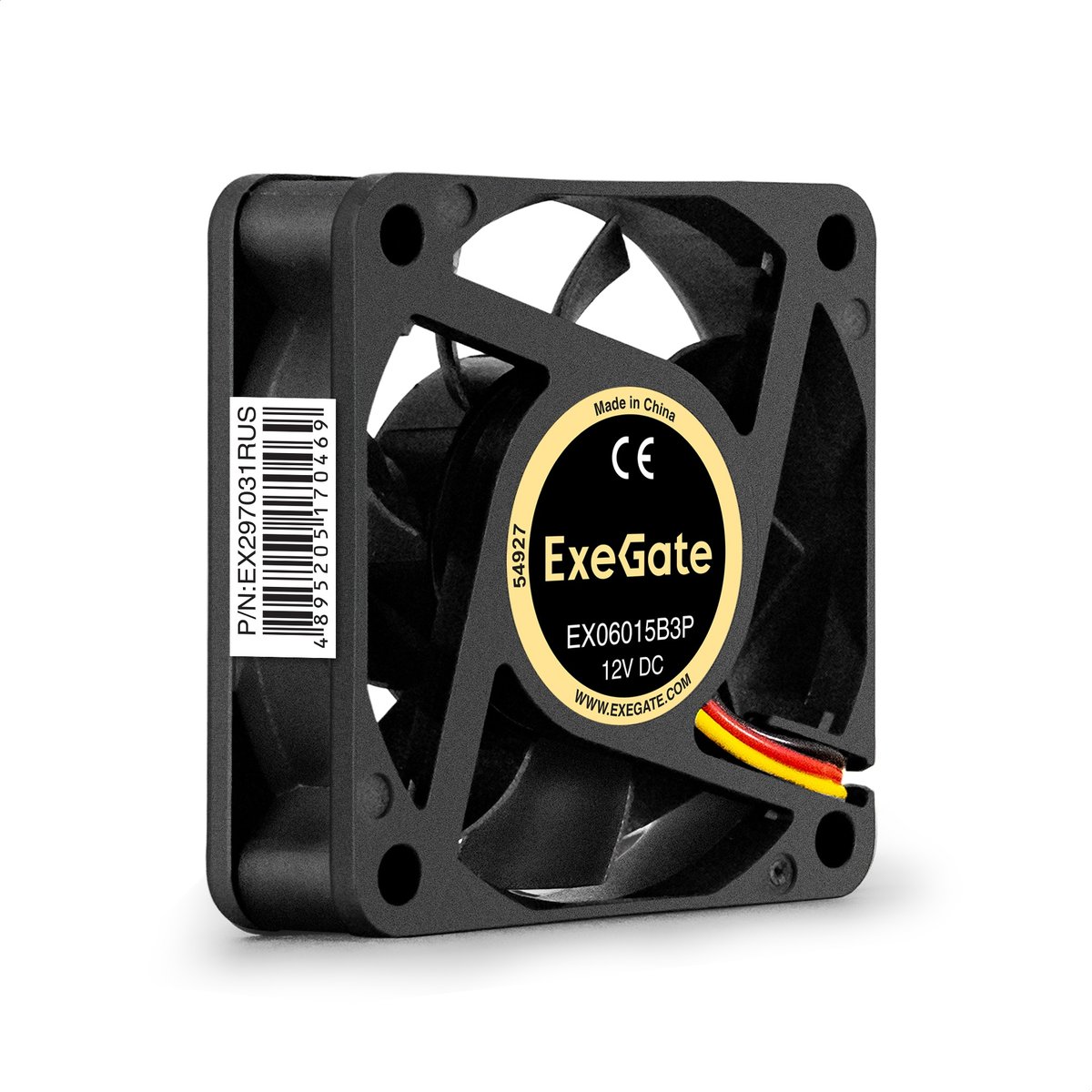 Вентилятор ExeGate EX06015B3P, 60×60×15 мм, 12 В, 3500 об/мин, 3-pin