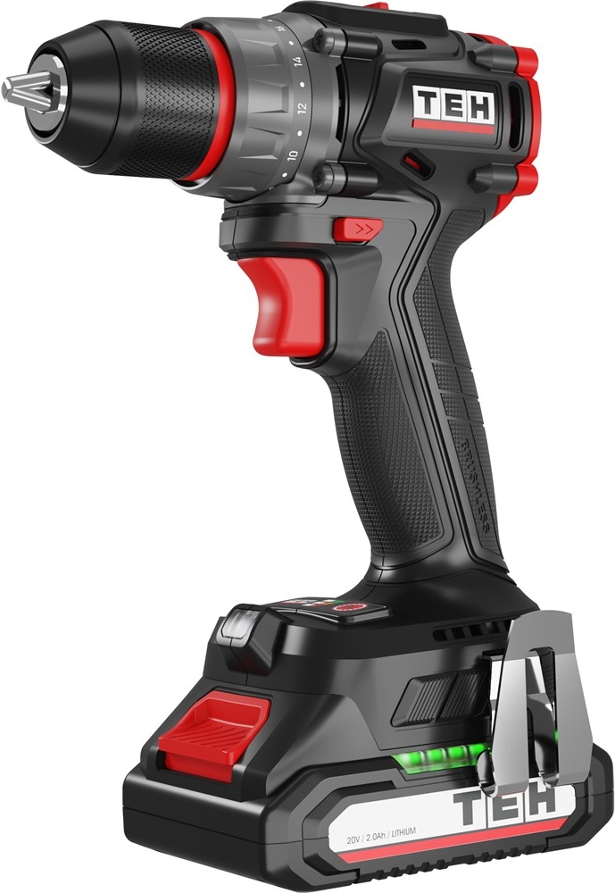 Дрель аккумуляторная TEH TDBL420-2B, 20В, 60Нм, 2×2Ач, кейс