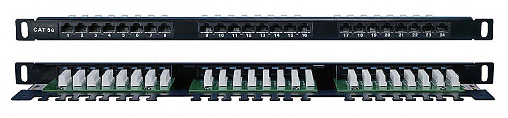 Патч-панель Hyperline PPHD-19-24-8P8C-C5E-110D, 19", 0.5U, 24×RJ-45, Cat.5e