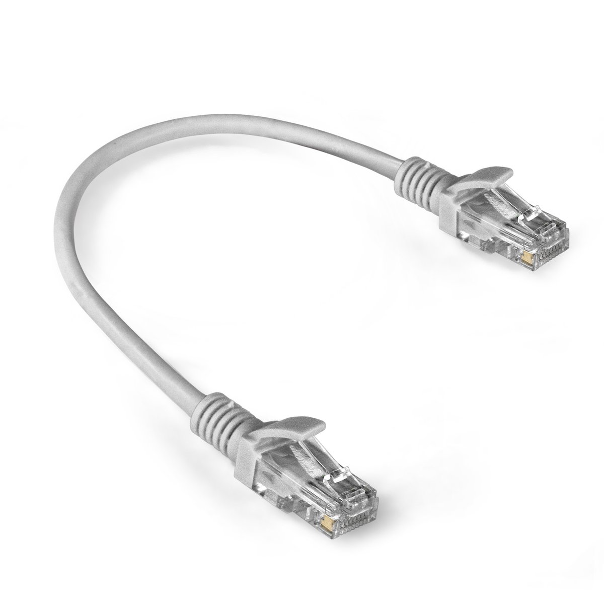 Патч-корд ExeGate EX286375RUS, UTP Cat.5e, LSZH, 2×RJ45, 0,3 м, серый
