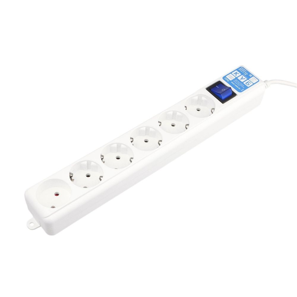 Сетевой фильтр PowerCube SPL6-16-P-5M PRO, 6 розеток, 16 А, кабель 5 м