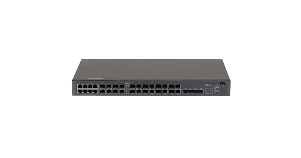Коммутатор NIKOMAX GL-SW-G201-28SC, L2, 8 Combo, 16×SFP, 4×SFP+ 10G, 1U