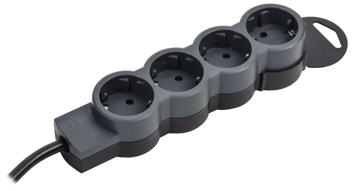 Удлинитель IEK STANDARD У04, 4 розетки 2P+PE, 3 м, 3×1,5 мм², 16 А