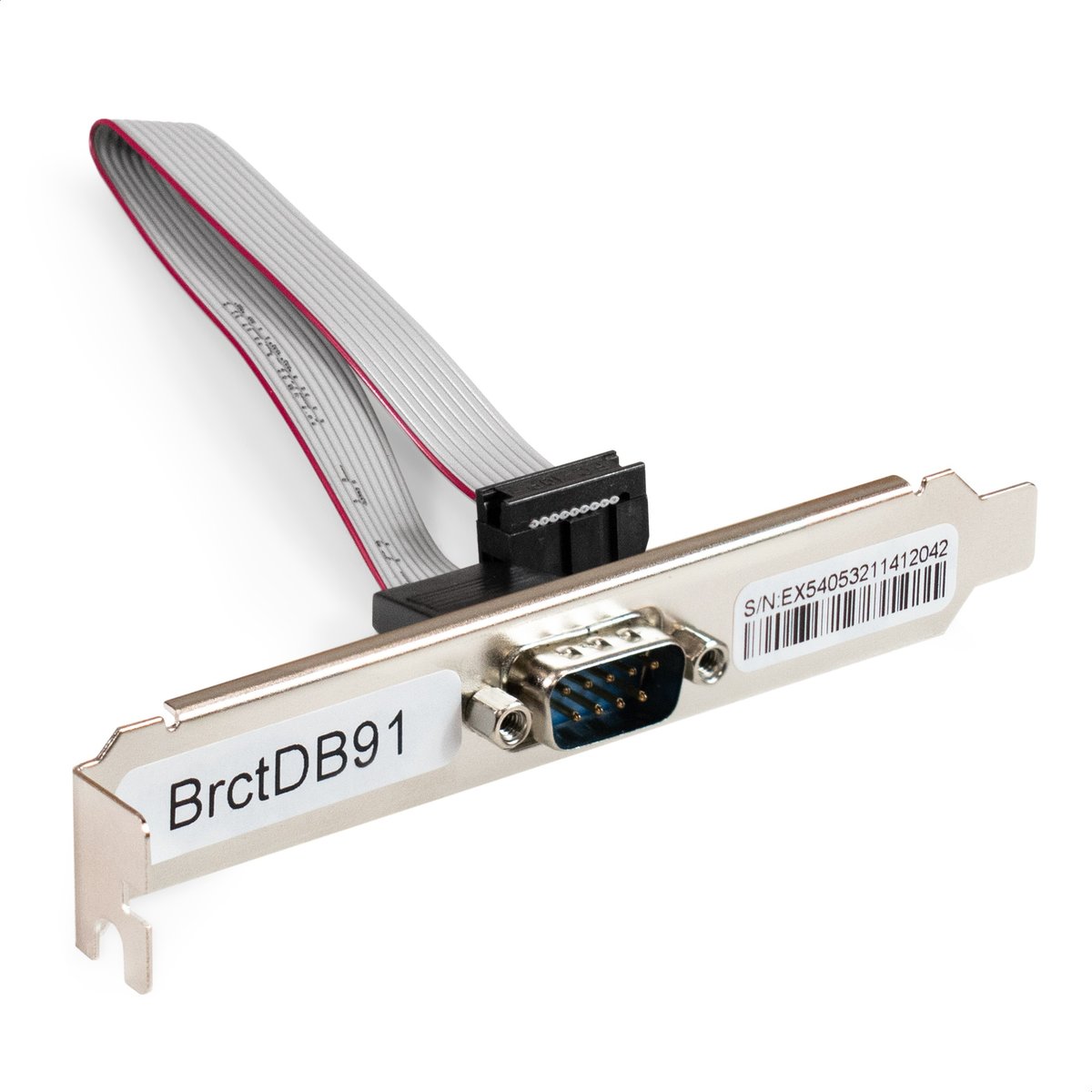 Планка портов EXEGATE EX298291RUS BrctDB91, 1xCOM, IDC 10-pin (F) → RS232 DB9 Male, кабель 20 см