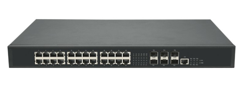 Коммутатор NIKOMAX GL-SW-G302-30TC, L3, 24×2.5GbE RJ45, 6×10GbE SFP+, 1U