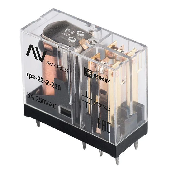 Реле EKF rps-22-2-230, промежуточное slim 2×5А 230В AC