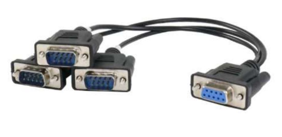 Кабель Neousys Cbl-DB9F-3DB9M-15CM, DB9F — 3×DB9M, 15 см