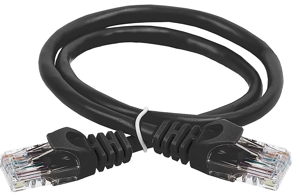 Патч-корд ITK PC09-C5EUL-05M, Cat.5e U/UTP, LSZH, 0,5 м, чёрный