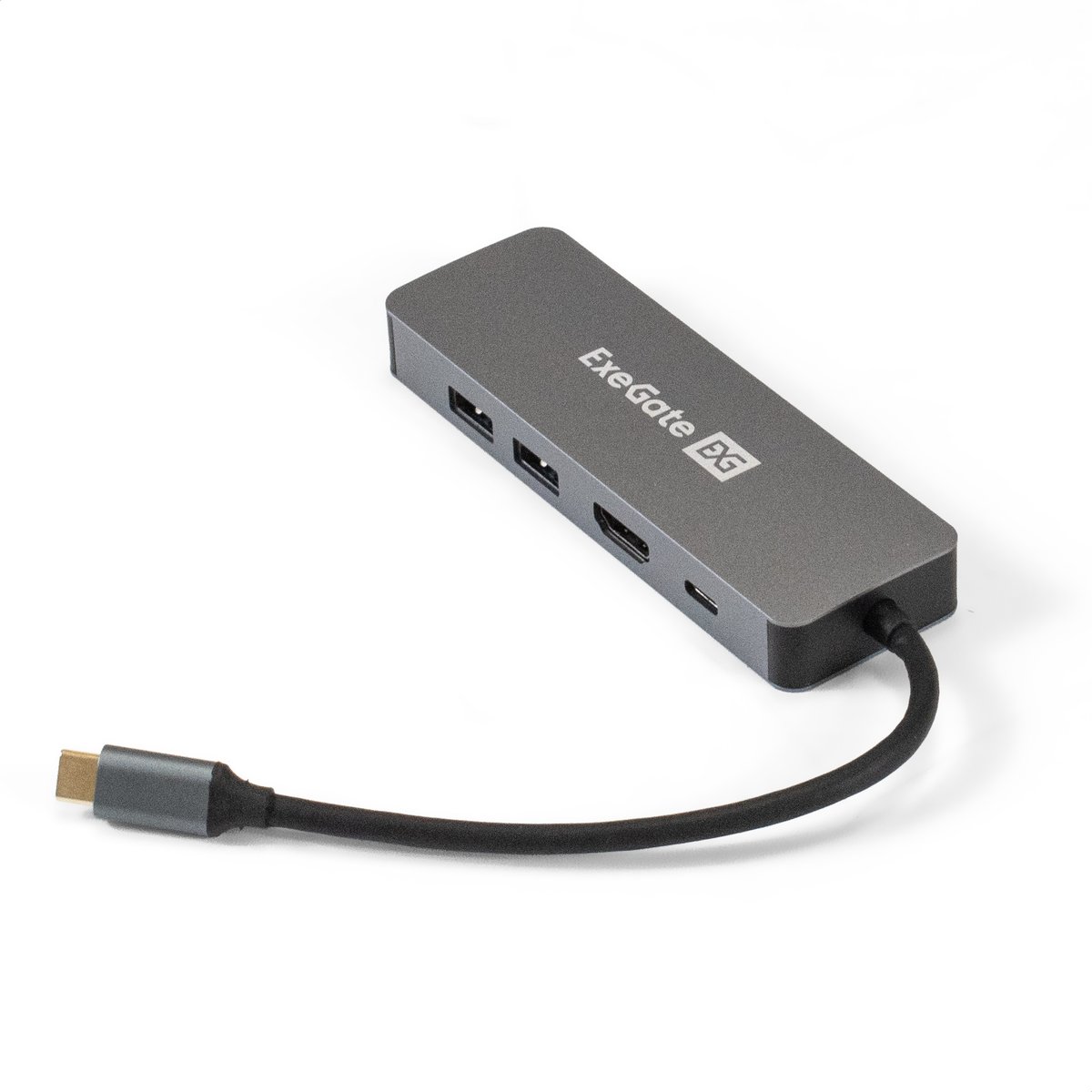 Док-станция ExeGate DUB-21C/PD/HL (EX293982RUS), USB Type-C, HDMI 4K@60Hz, 2×USB 3.0, RJ-45, PD 100 Вт