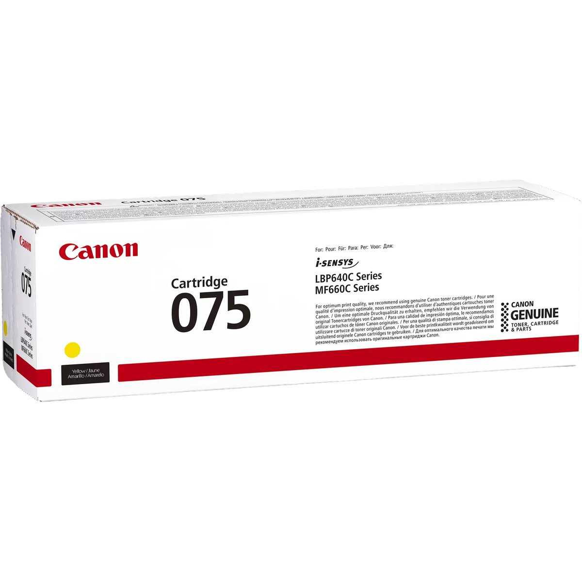 Картридж Canon 075Y (CRG-075 Y), жёлтый, 1300 страниц, для i-SENSYS