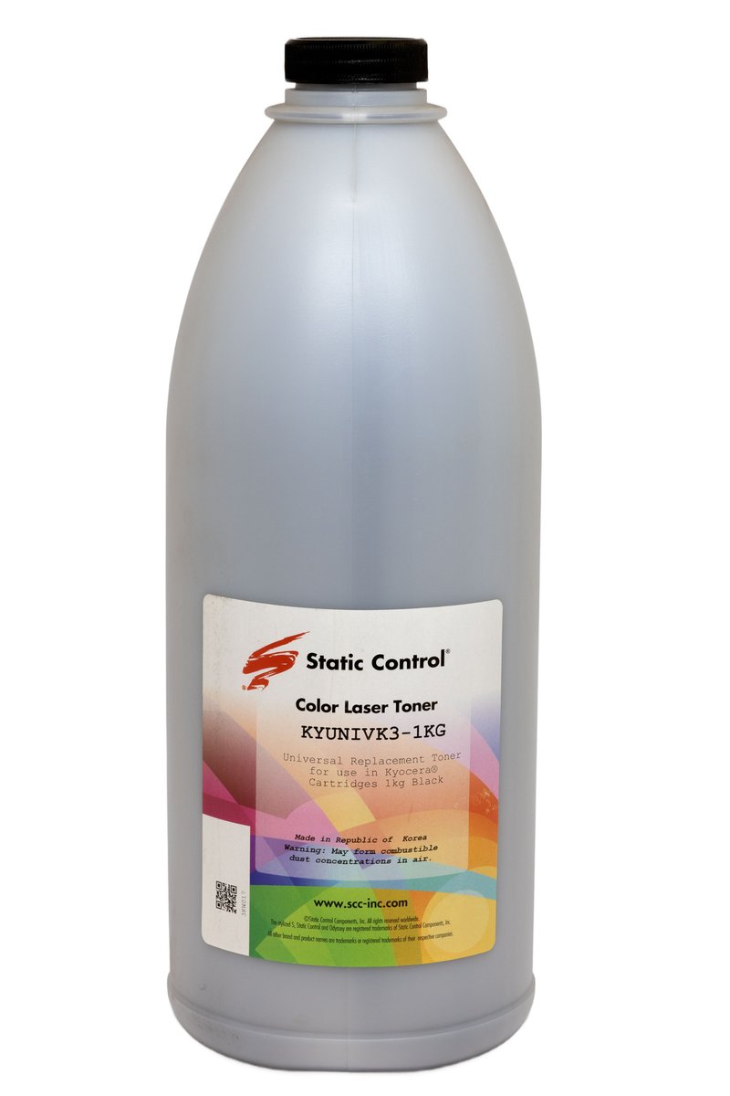 Тонер Static Control KYUNIVK3-1KG, универсальный черный, 1 кг