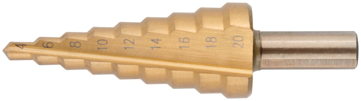 Сверло ступенчатое Fit 36382М, HSS, 9 ступеней, 4–20 мм