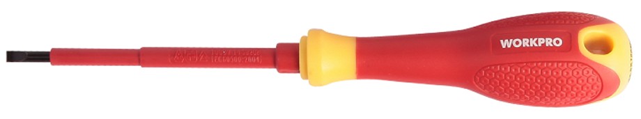 Отвертка WorkPro WP341024, VDE, 4×100мм, 1000В