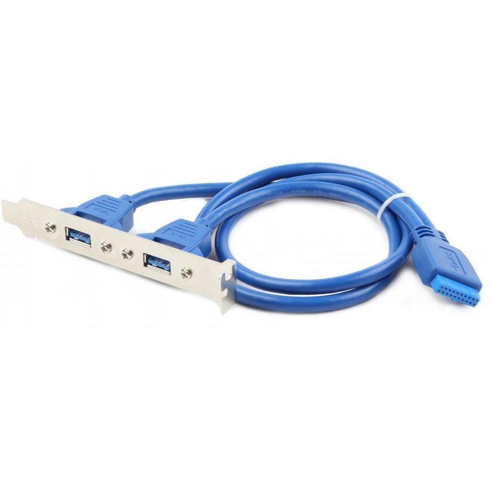 Планка портов Cablexpert CC-USB3-RECEPTACLE, 2×USB 3.0 Type-A, 20-pin, 0.45 м