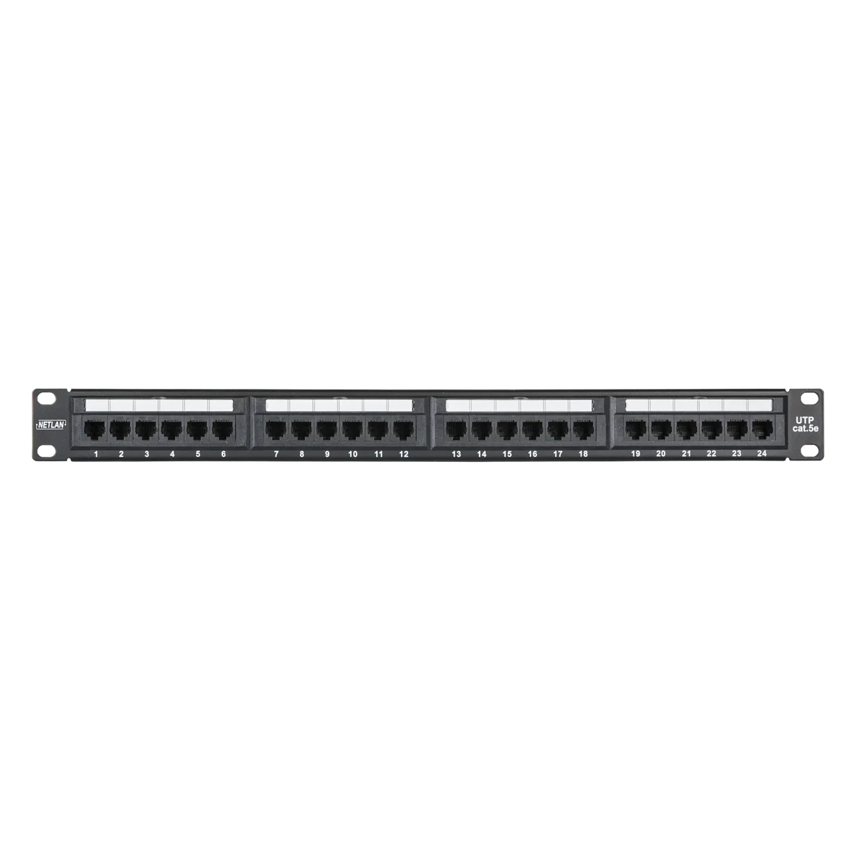 Патч-панель NETLAN EC-URP-24-UD2, 19", 1U, 24 порта кат.5e, неэкранированная