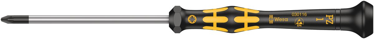 Отвертка крестовая антистатическая для прецизионных работ 1555 PZ ESD Micro PZ 1X80 мм для микроэлектроники