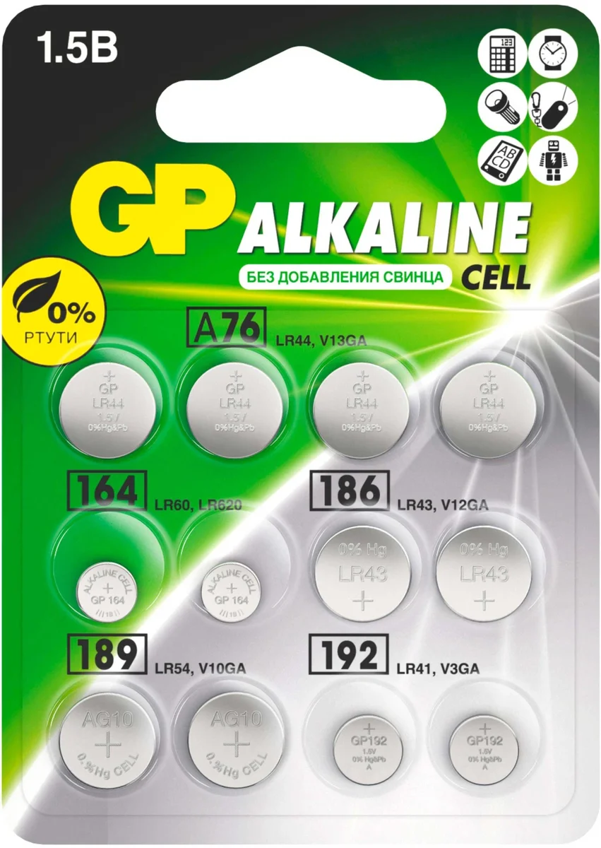 Батарейки GP Alkaline ACM01-CR12, 12 шт, 1.5 В