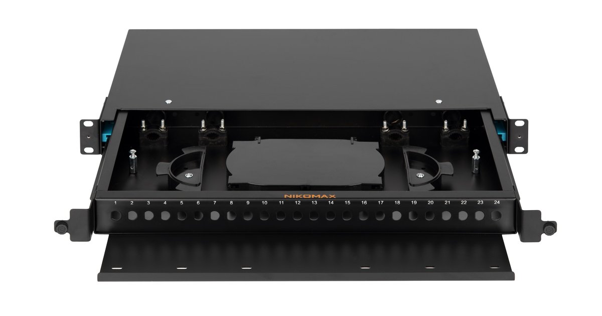 Оптический кросс NIKOMAX NMF-RP24FC-TS-P1-1U-BK, 19", 1U, 24×FC/ST