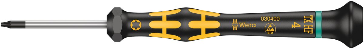 Отвертка WERA WE-030400 Kraftform Micro 1567 TORX HF ESD, TX4, 40 мм, антистатическая