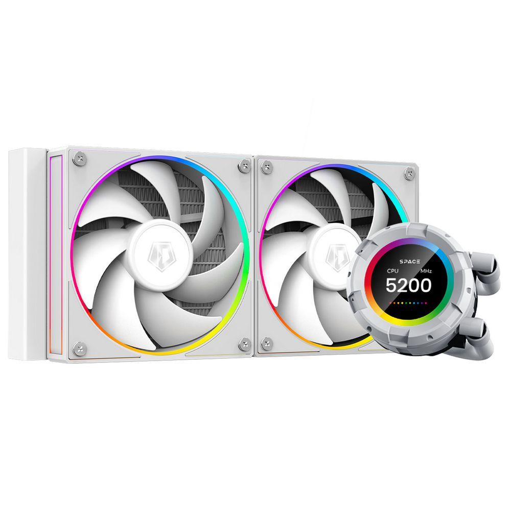 СВО ID-Cooling SL240 WHITE, 240мм, TDP 260W, LCD дисплей, белый