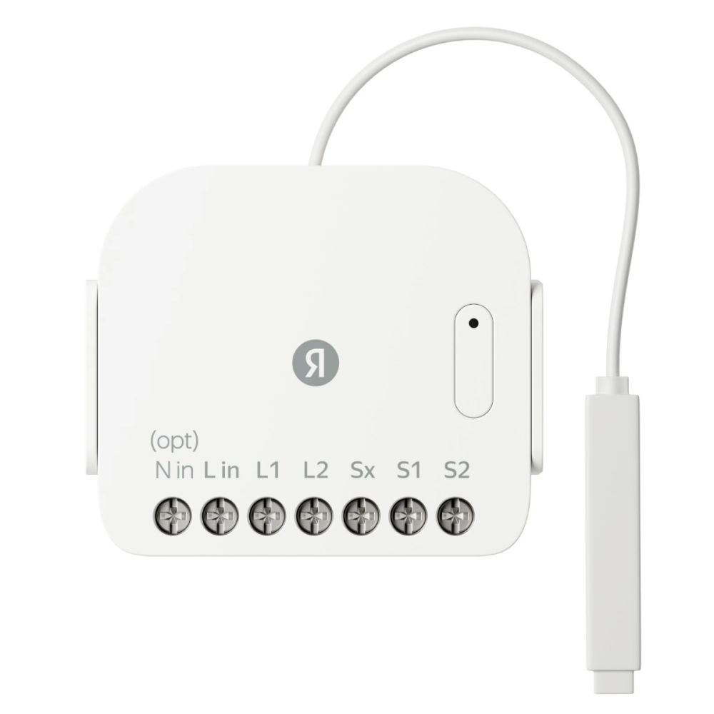 Умное реле Yandex YNDX-00538, 2 канала, Zigbee 3, 220–240 В, в подрозетник