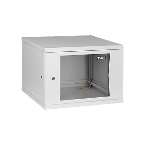 Шкаф настенный NIKOMAX ESSENTIAL TWI-096045-R-G-GY, 9U, 19", стеклянная дверь